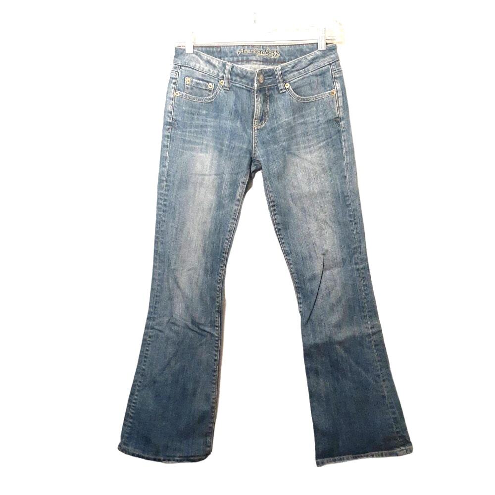 American Eagle Hipster womens flare jeans 0x28 short blue boot cut vintage Y2K